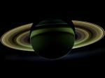 Dark side of Saturn backlit by the Sun (NASA)